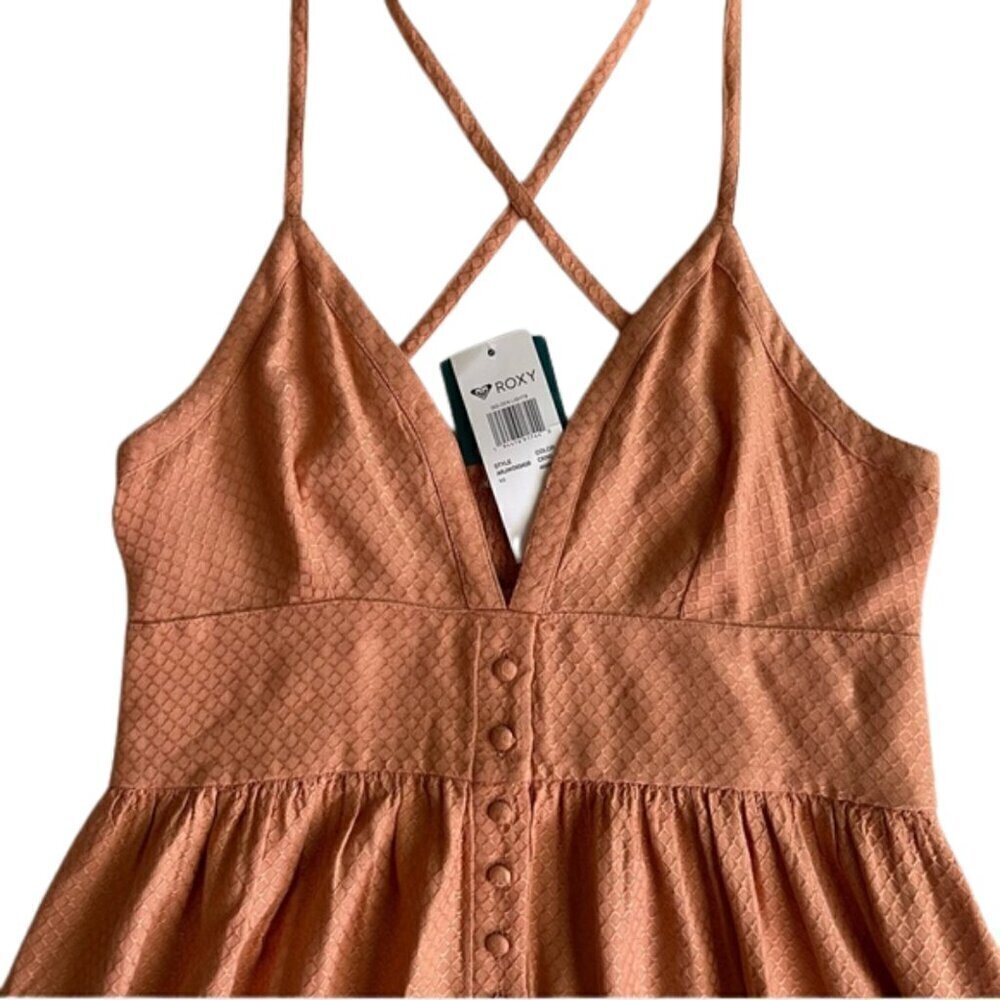 Roxy Orange Strappy Mini Dress Size XS - Picture 6 of 10
